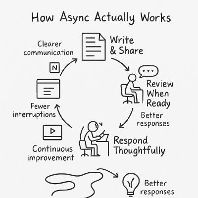 “How Async Actually Works” Handwritten Process Sketch