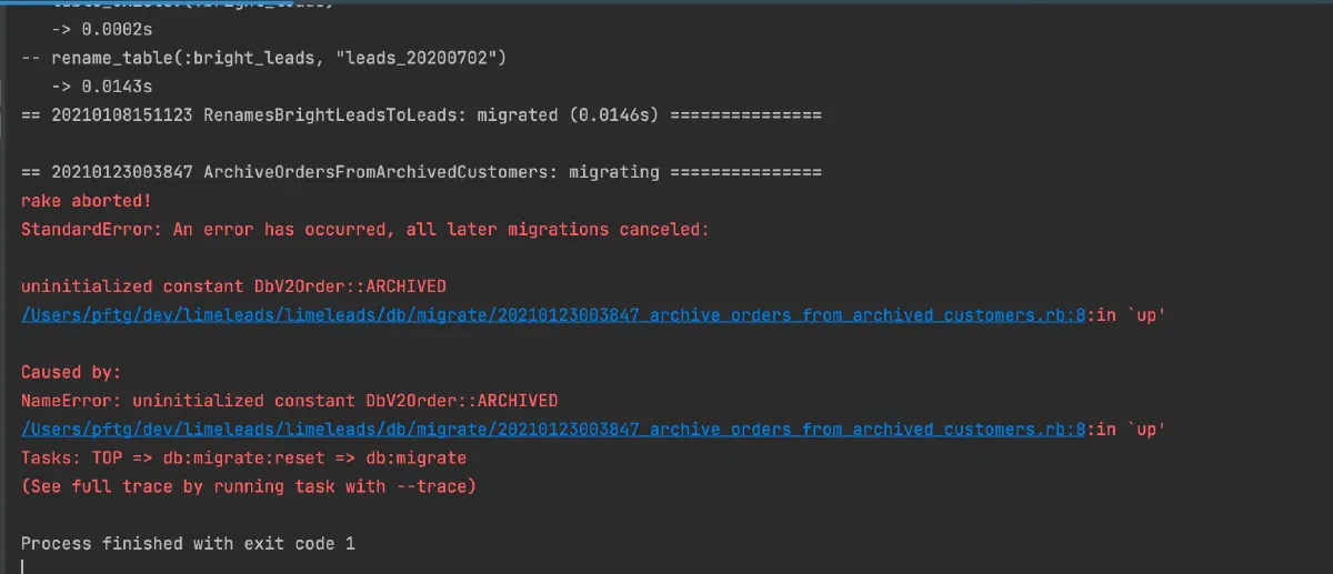 Avoid data migrations in the schema migrations for Rails