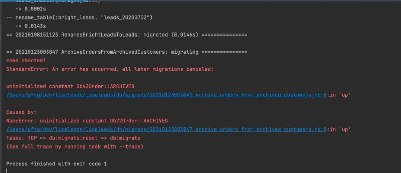 Staled migrations on db:migrate:reset
