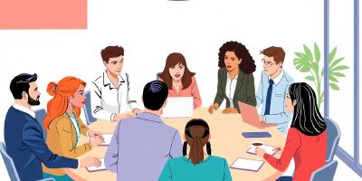 Diverse professionals collaborating on recruitment strategies in an office.