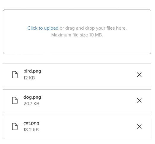 Dropzone with direct upload