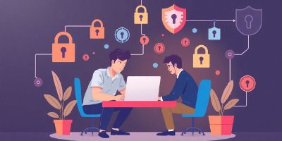 Developers focus on security in a collaborative workspace.