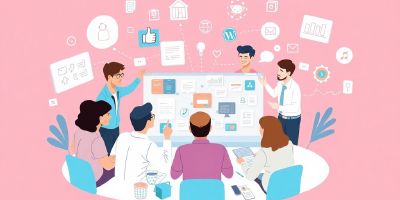 Team collaboration on software marketing strategies and ideas.