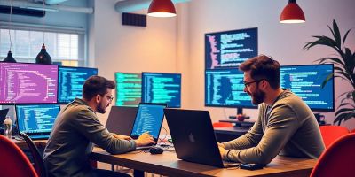 Developers collaborating on a Rails open source project.
