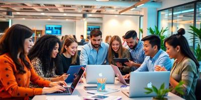 Team collaboration in a modern software development environment.