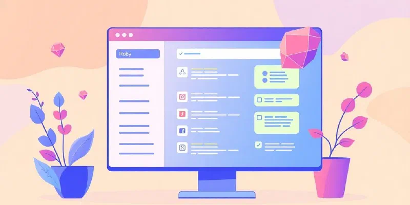 Modern web app interface designed with Ruby framework.