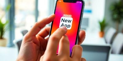 Startup app launch on a phone screen.