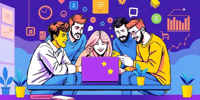 Team of app developers preparing for launch day.
