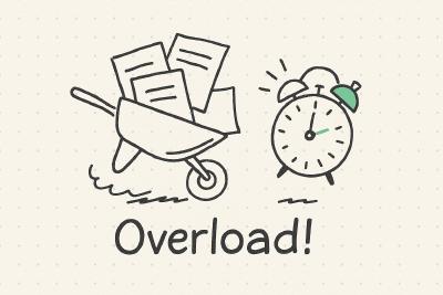 overloaded cart with timer