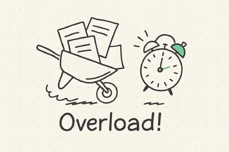 overloaded cart with timer