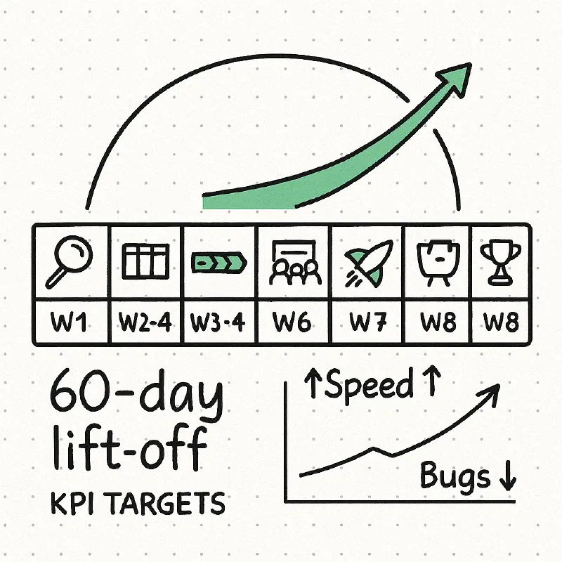 60‑Day Timeline & KPI dashboard