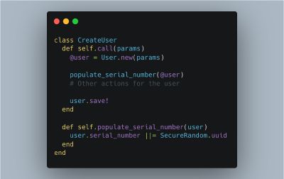 example code for using service