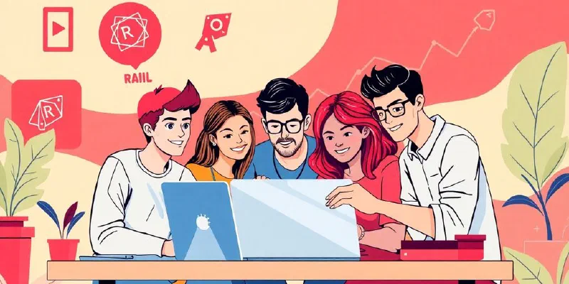 Diverse team collaborating on hiring a Ruby on Rails developer.