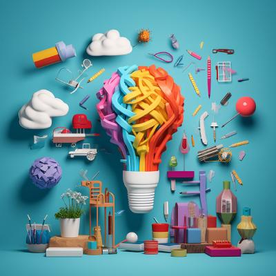 fun and colourful image denoting ideation and brand strategy