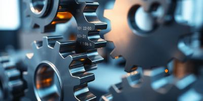 Gears with code, illustrative.