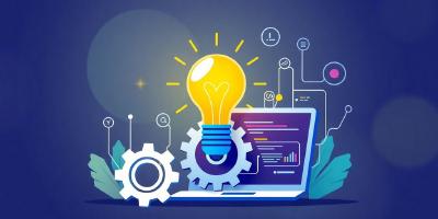 Illustrative design of gears and a lightbulb for MVP.
