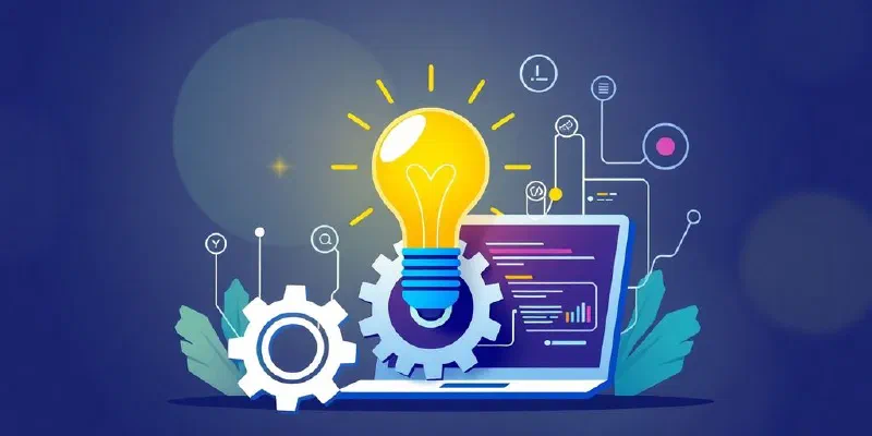 Illustrative design of gears and a lightbulb for MVP.