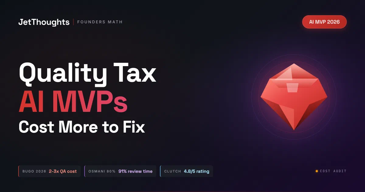 JetThoughts blog cover: Quality Tax, AI MVPs Cost More to Fix
