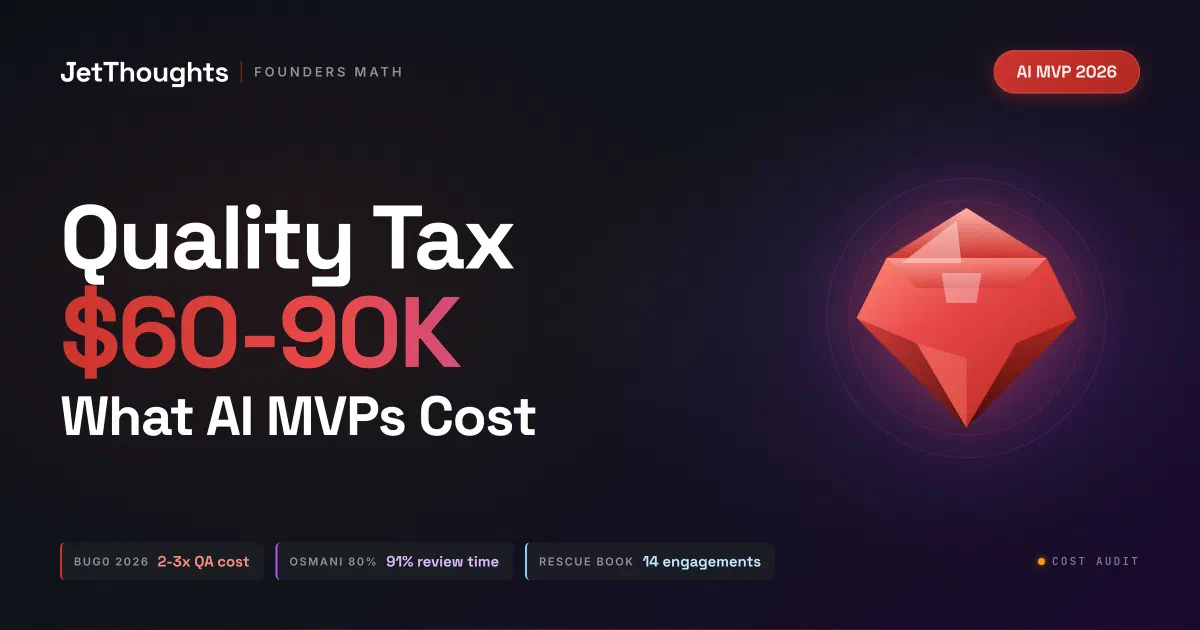 Founder reviewing the true cost of an AI-built MVP in 2026