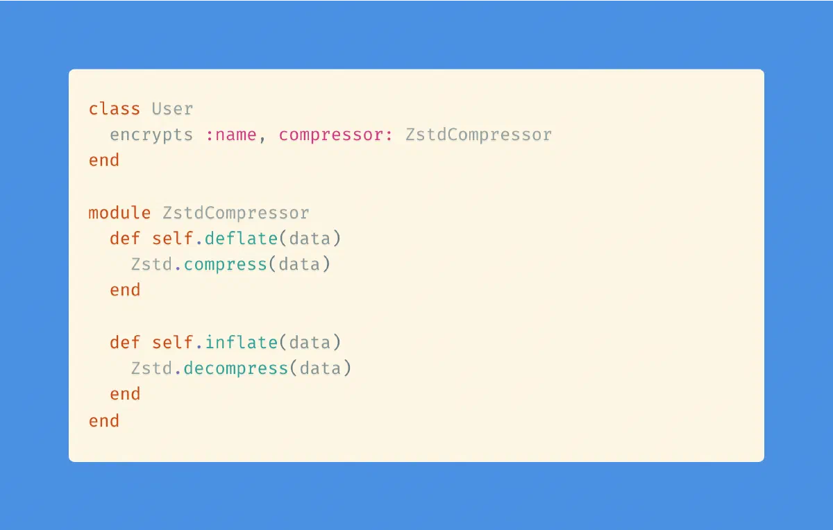 Ruby on Rails 8: Custom Compression for Encrypted Data