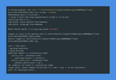 Failed to build ruby