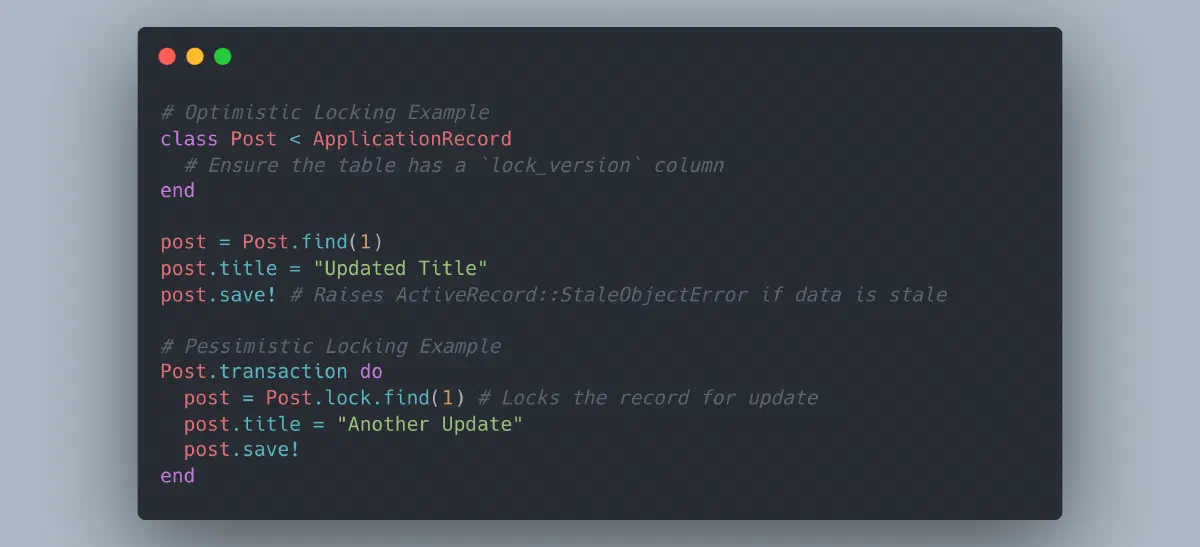 Understanding Optimistic and Pessimistic Locking in Ruby on Rails