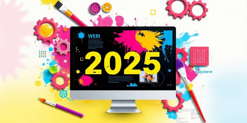 Colorful website design elements illustrating open source tools.