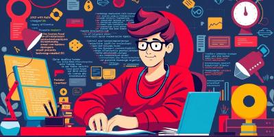 Ruby on Rails developer working with code and tools.