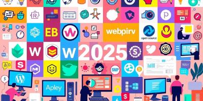 Colorful tools and developers in collaborative tech environment.
