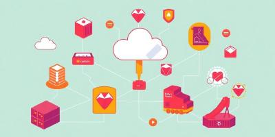 Illustration of Ruby on Rails microservices architecture.