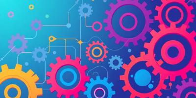 Interconnected gears representing Ruby on Rails microservices integration.